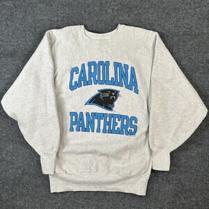 VTG Carolina Panthers Champion Reverse Weave Sweatshirt Gray Men's Size XL 1993